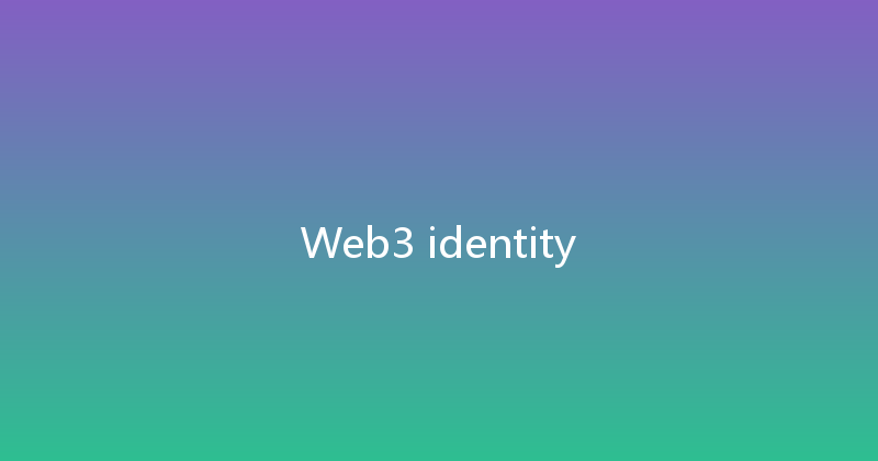 Web3 identity 